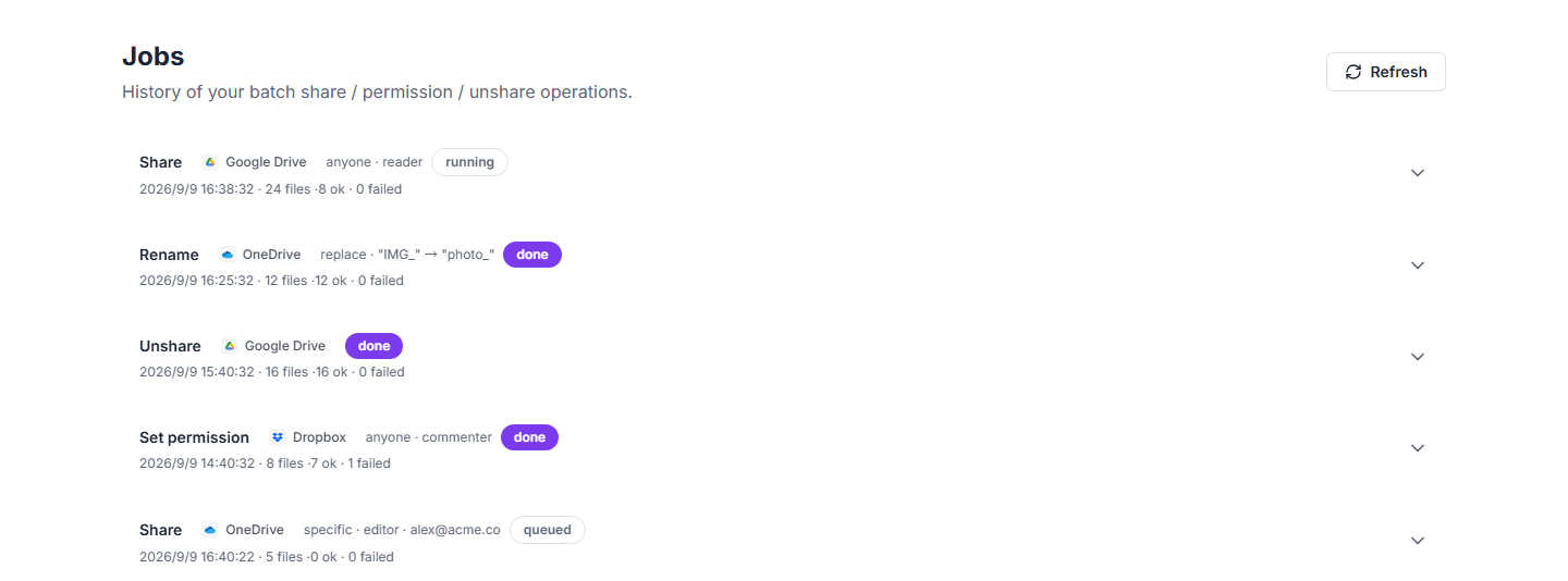 DriveBatcher batch file operations interface